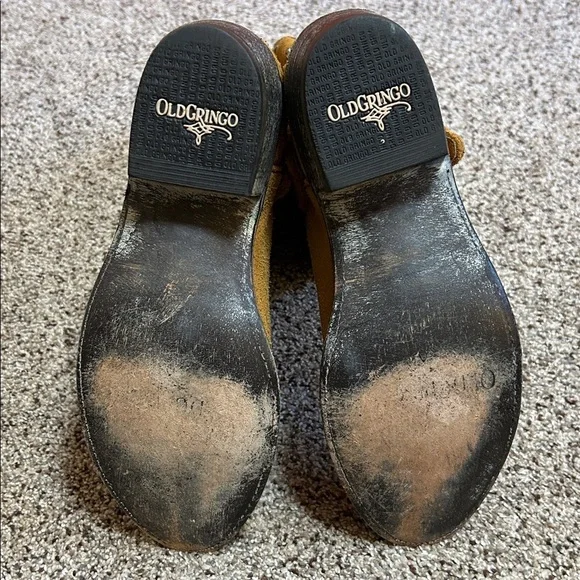 Old Gringo Silver Round Studded Suede Boots Tan size 7.5 - Picture 15 of 16